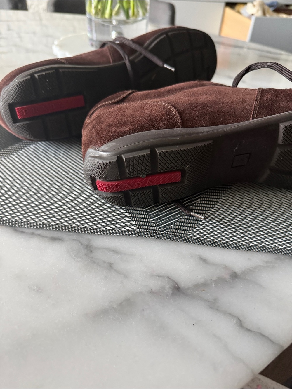 Prada Men's Suede Sneakers - Dark Brown - Picture 4 of 6